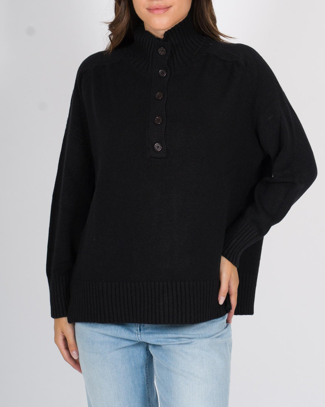 Maglia cinque bottoni nero 
