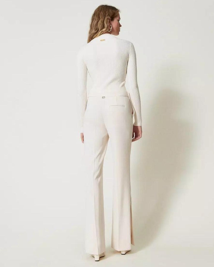 Pantaloni Zazmpa Spacchi Panna<BR/> 