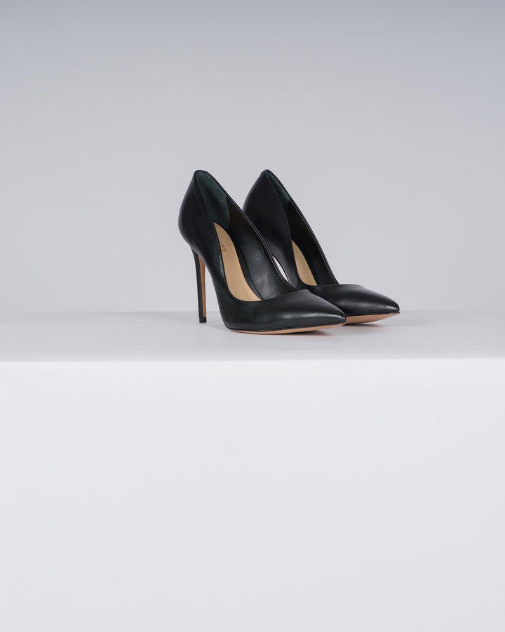 Décolleté in pelle nera tacco 10 cm 