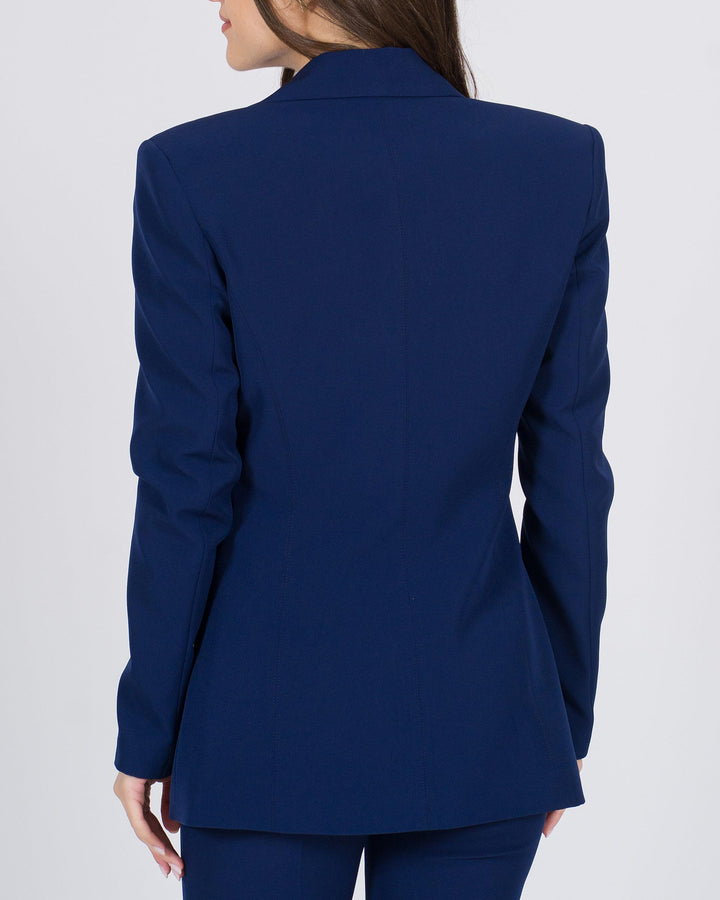 Blazer monopetto blu con bottoni oro 