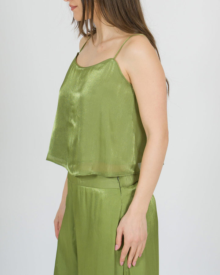 Top Access Verde con Bretelline 