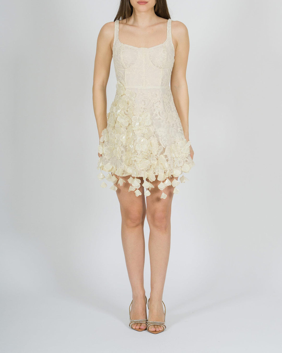 Abito amosa Panna in Pizzo con Corpetto Bustier 