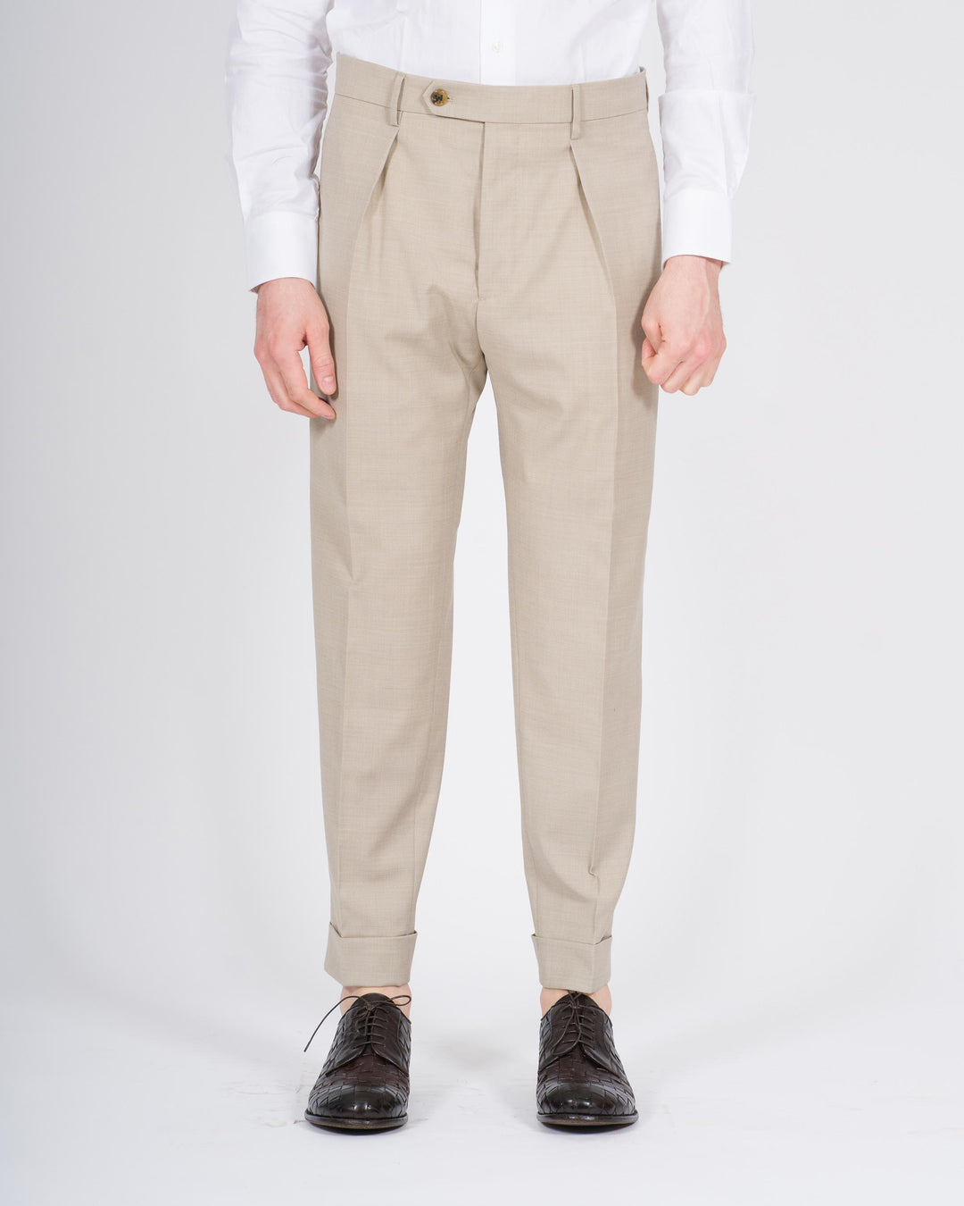 Pantalone Chiaia Misto Lana Beige 