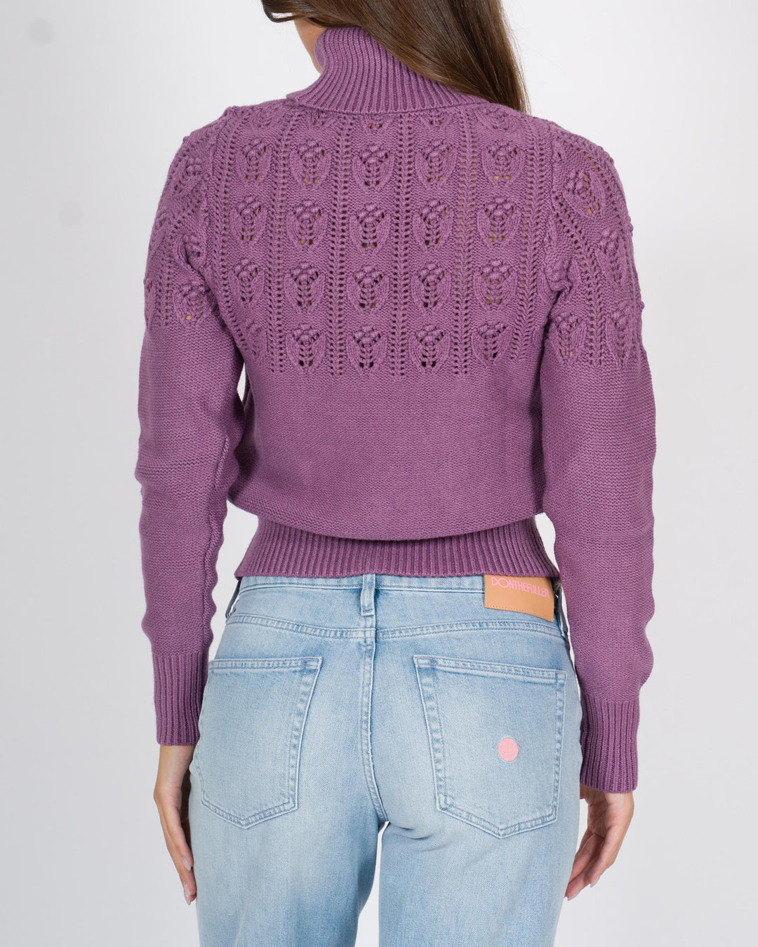 Pullover Dolcevita Traforato Melanzana 