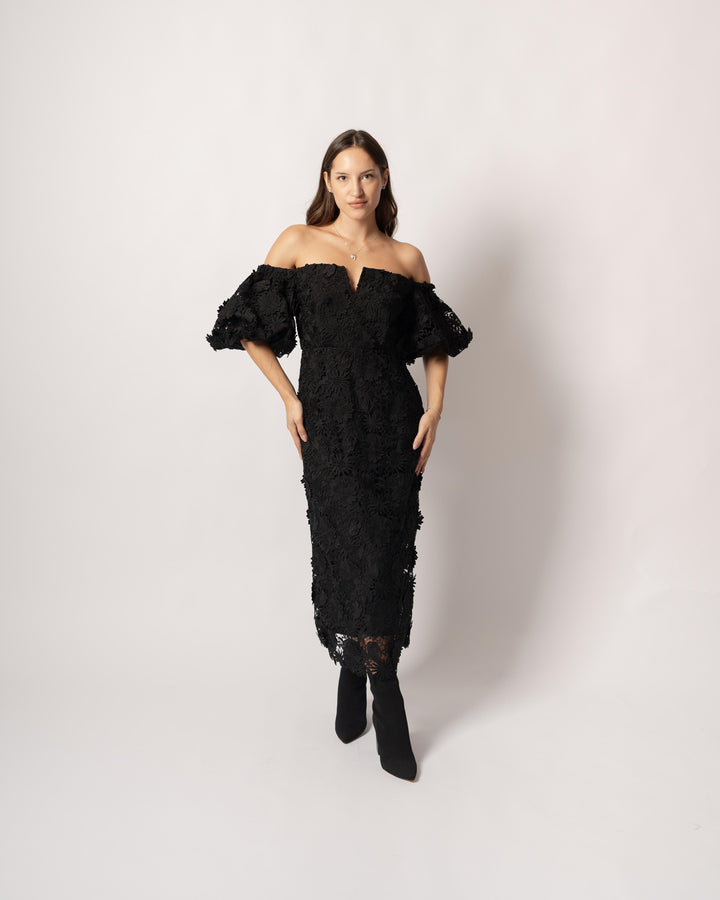 Abito macrame Nero 