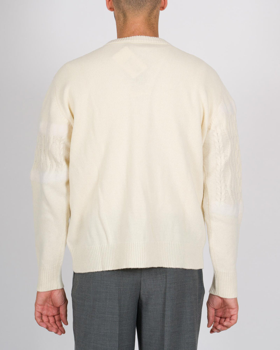 Maglione girocollo lavorazione Scotland panna 