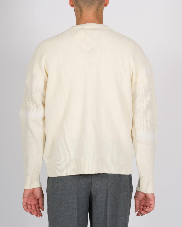 Maglione girocollo lavorazione Scotland panna 