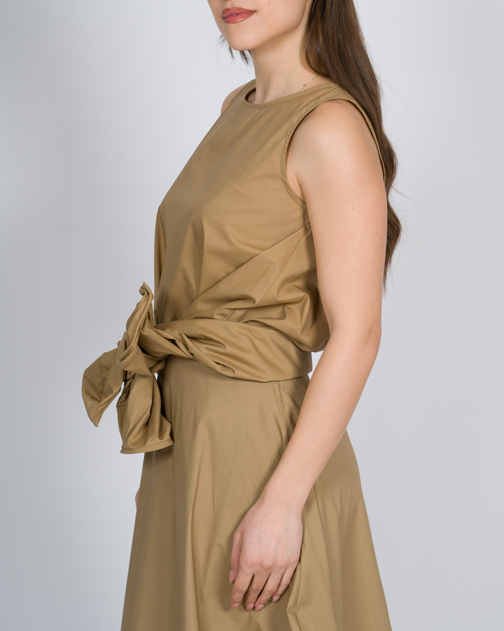 Blusa nodo cammello 