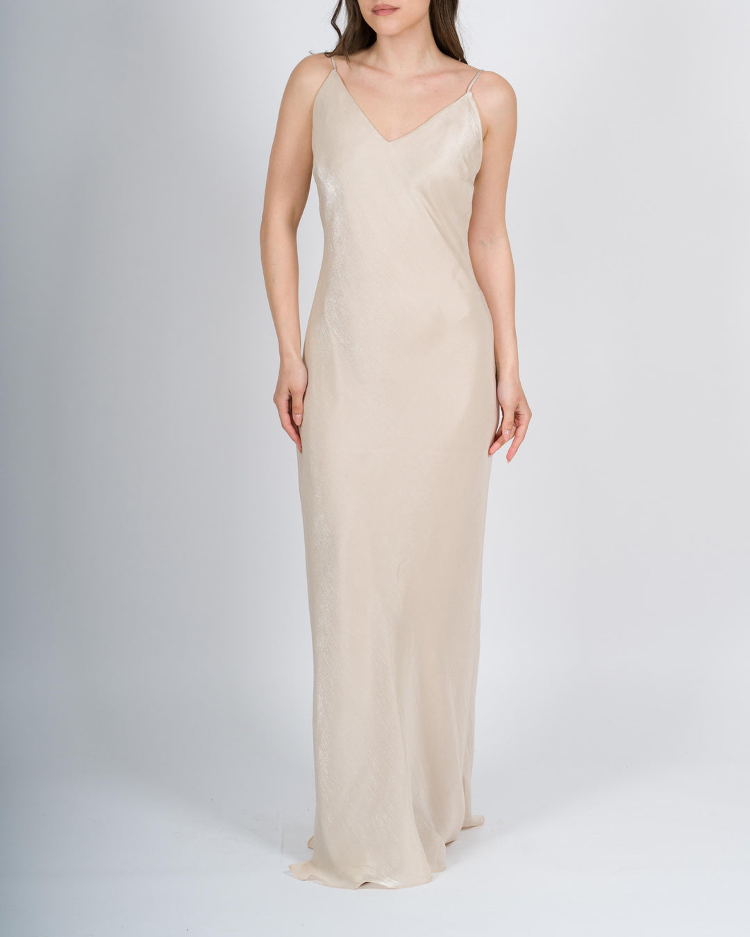 <BR/>Abito lungo scintillante rosa 