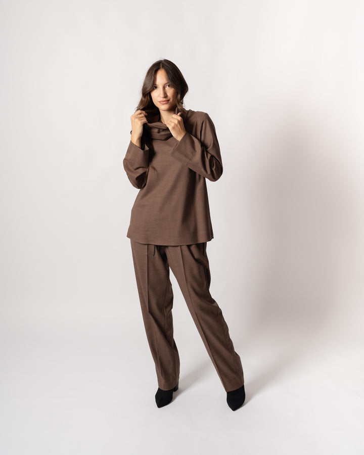 Pantaloene con elastico Marrone 