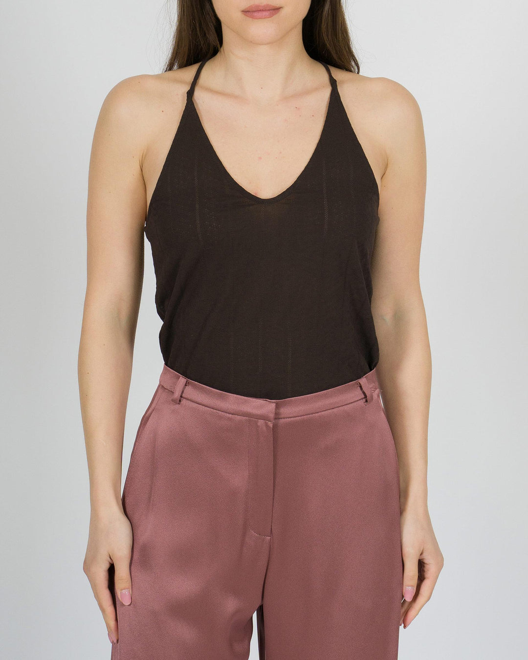 BODY cioccolato  JERSEY A-JOUR 