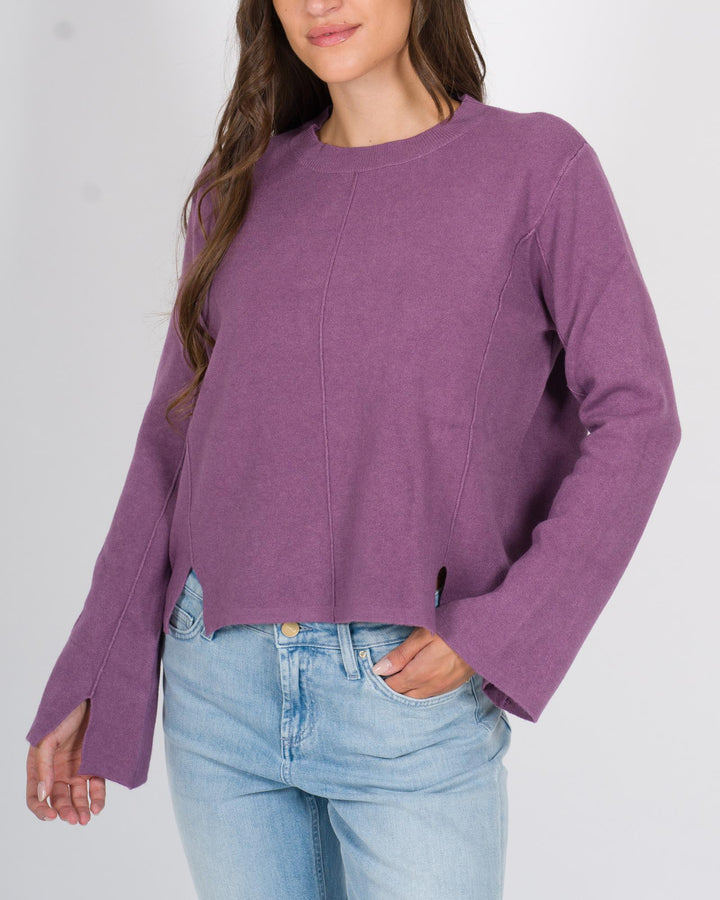 Maglia tagli polsi melanzana 