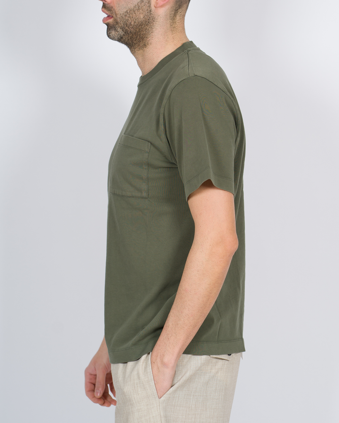 T-shirt taschino cotone verde 