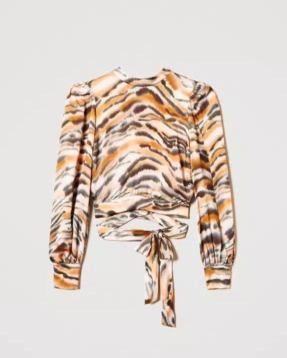 Blusa raso animalier<BR/> 