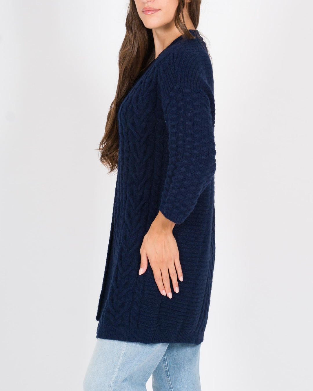 Cardigan trecce blu 