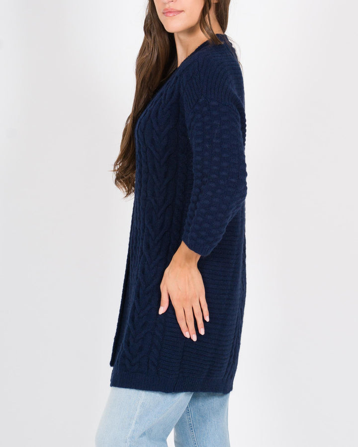 Cardigan trecce blu 
