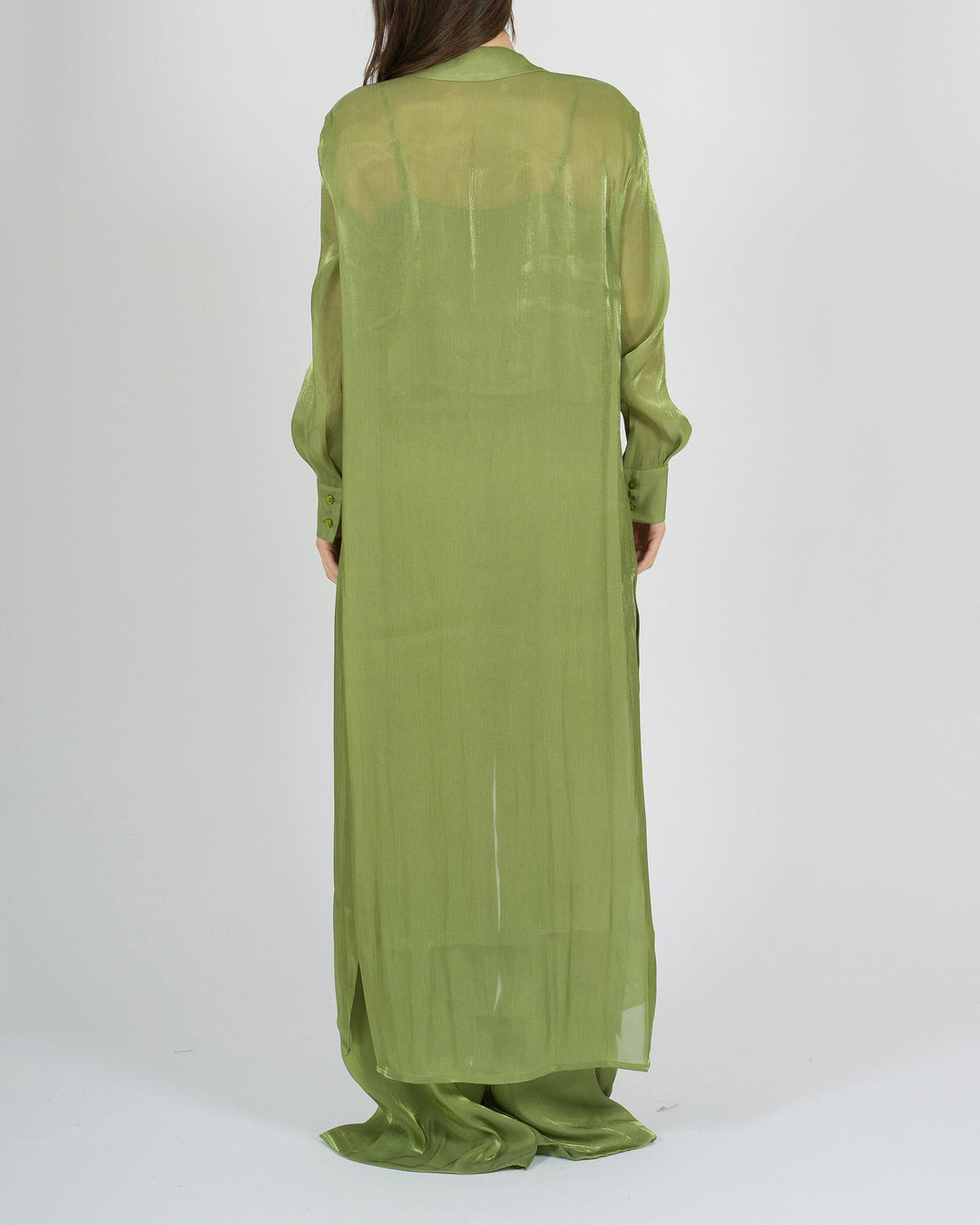 Spolverino Verde access con Tessuto Lucido 