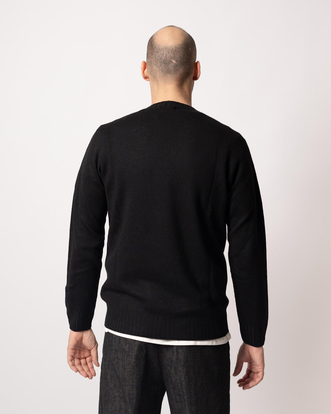 Maglia Collo Coste Nero 