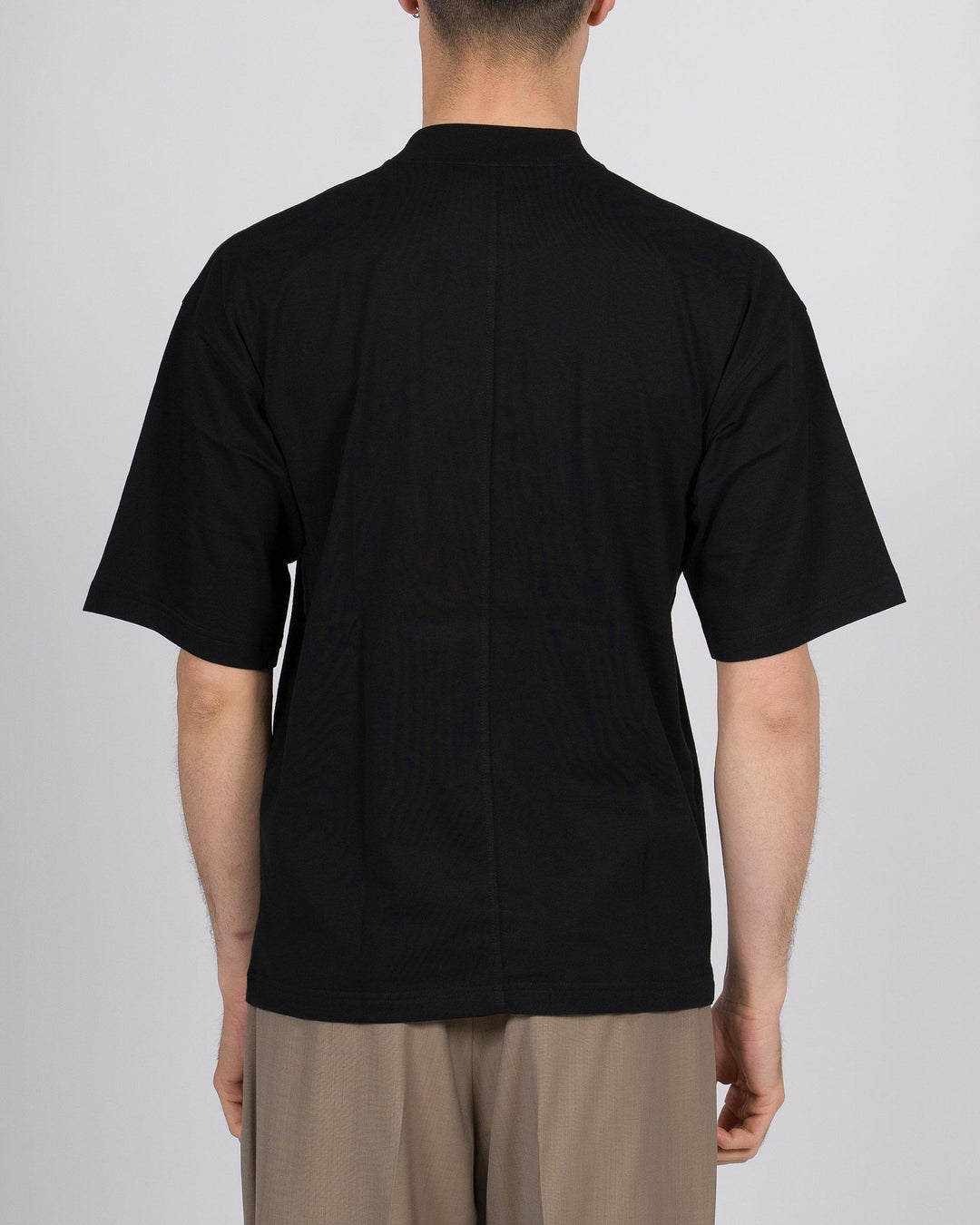 T-shirt cotone nera relax over uomo 