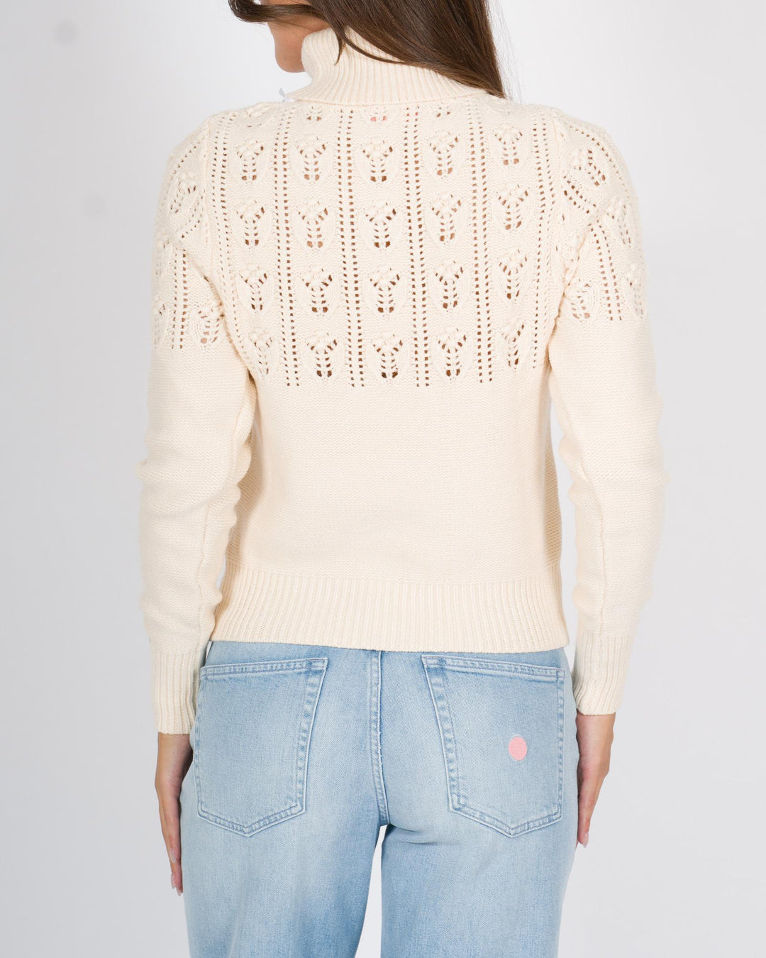 Pullover Dolcevita Traforato Panna 