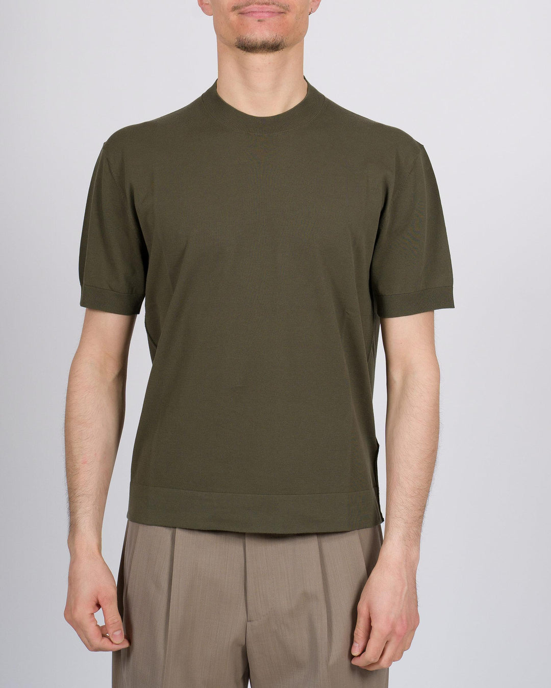 T-shirt uomo in filo di cotone finezza 16 verde 