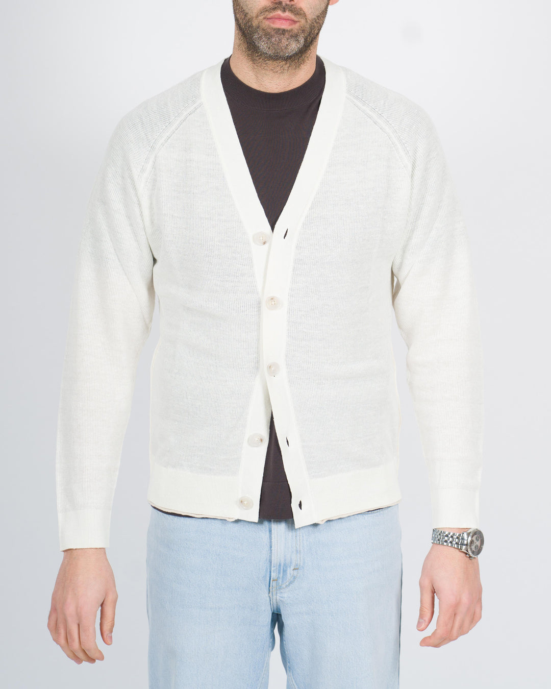Cardigan raglan panna 