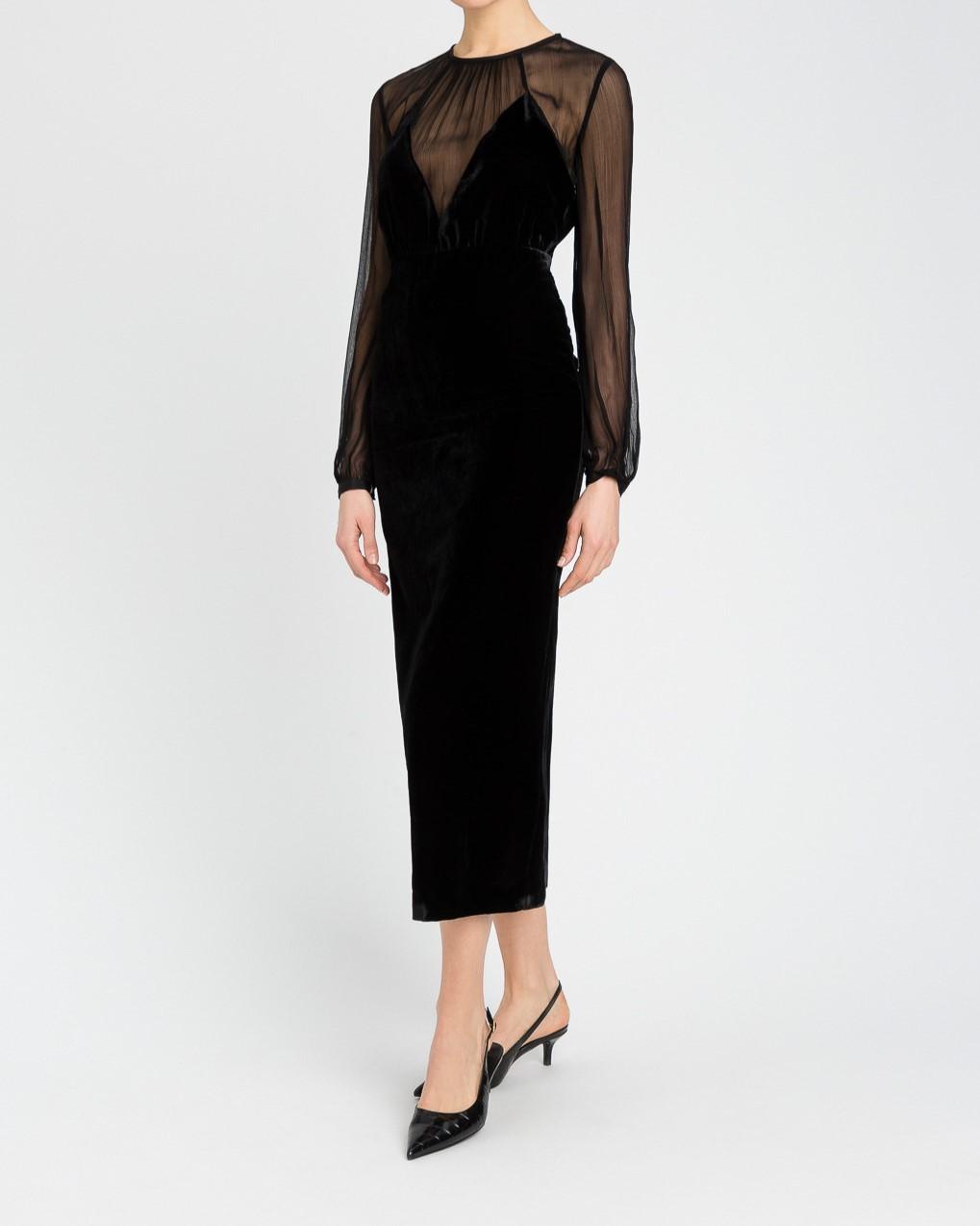 Abito lungo velvet nero 