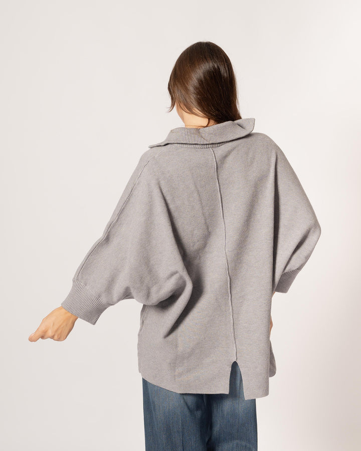Cardigan polo grigio 