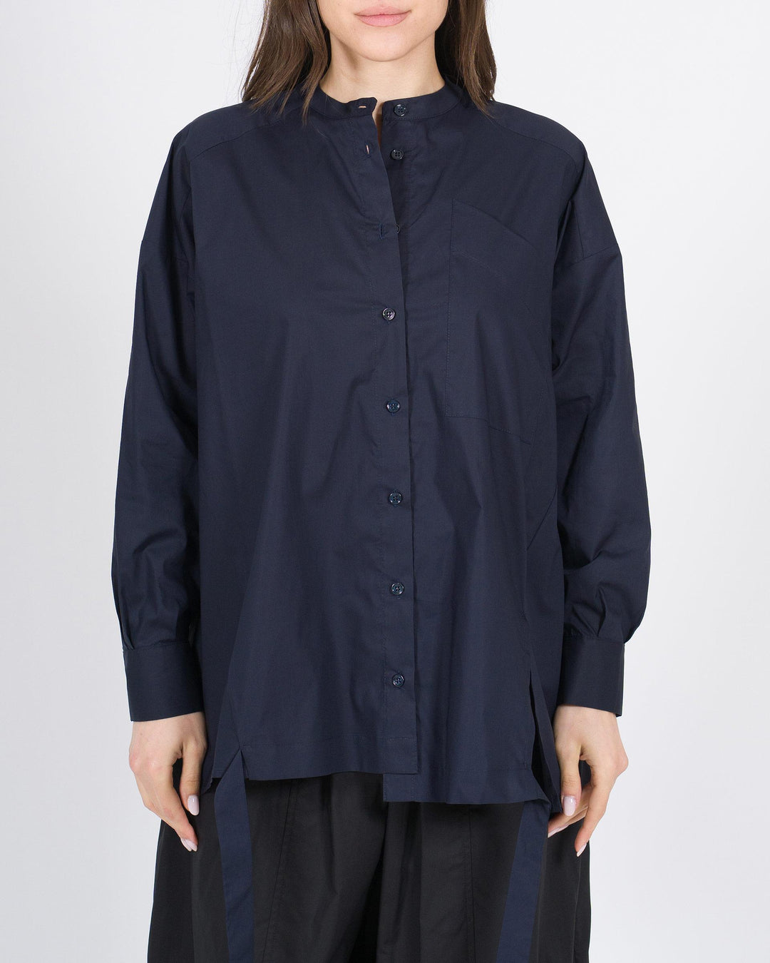 Camicia MEIMEJ Cotone Larga Collo Pistagna blu 