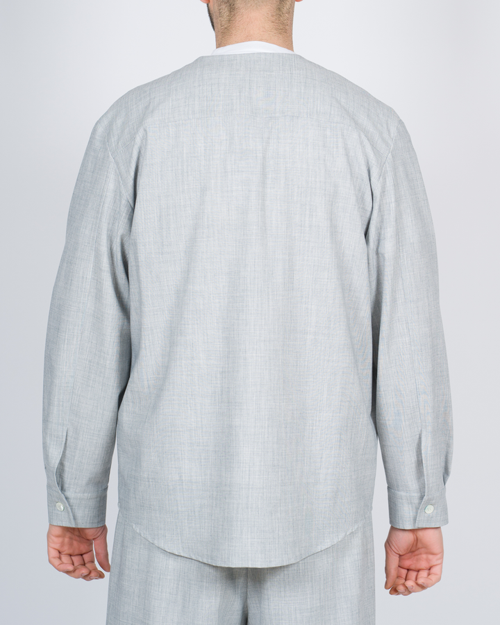 Overshirt tasconi fiammata grigia 