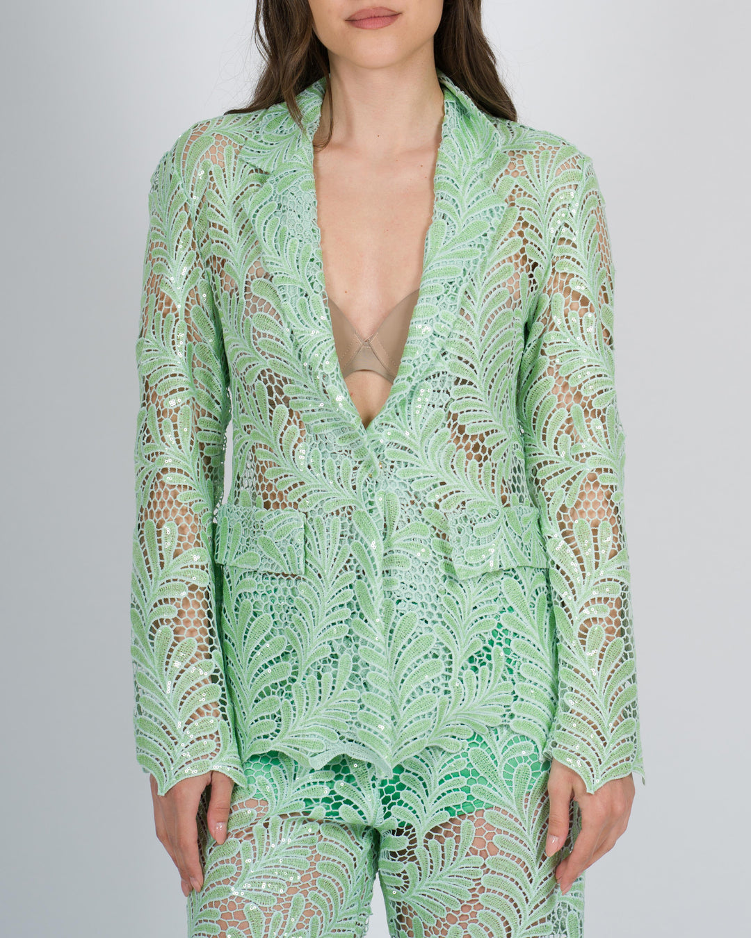 Macrame Lux Blazer verde<BR/> 