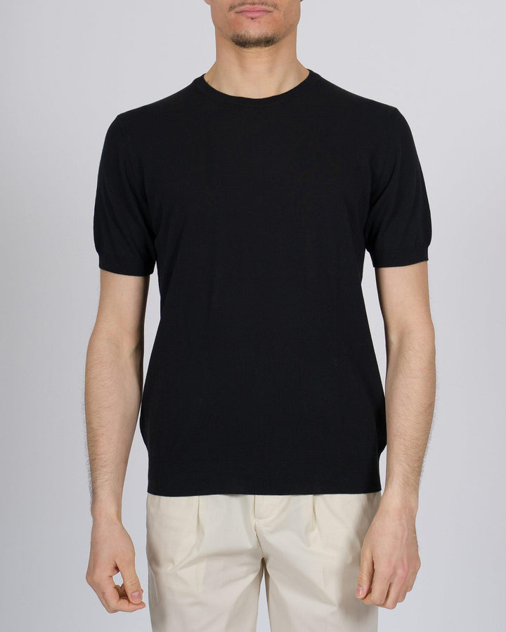 T-shirt crepe di cotone nera 