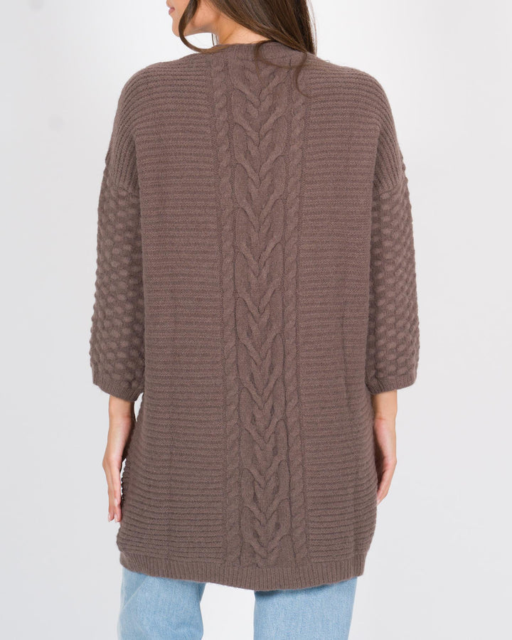 Cardigan trecce cacao 