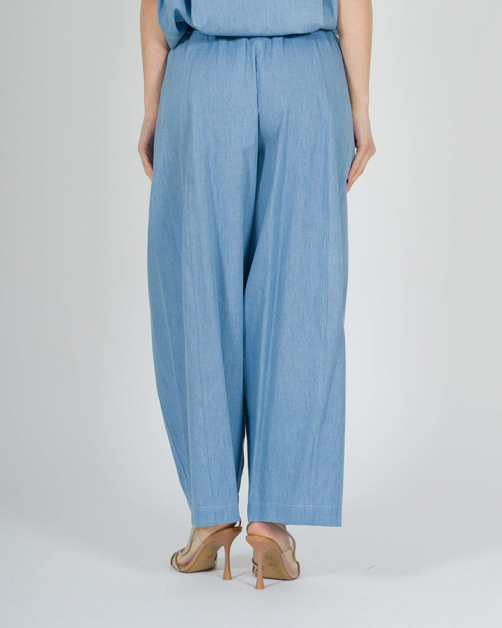 Pantaloni Meimeij azzurri effetto denim 