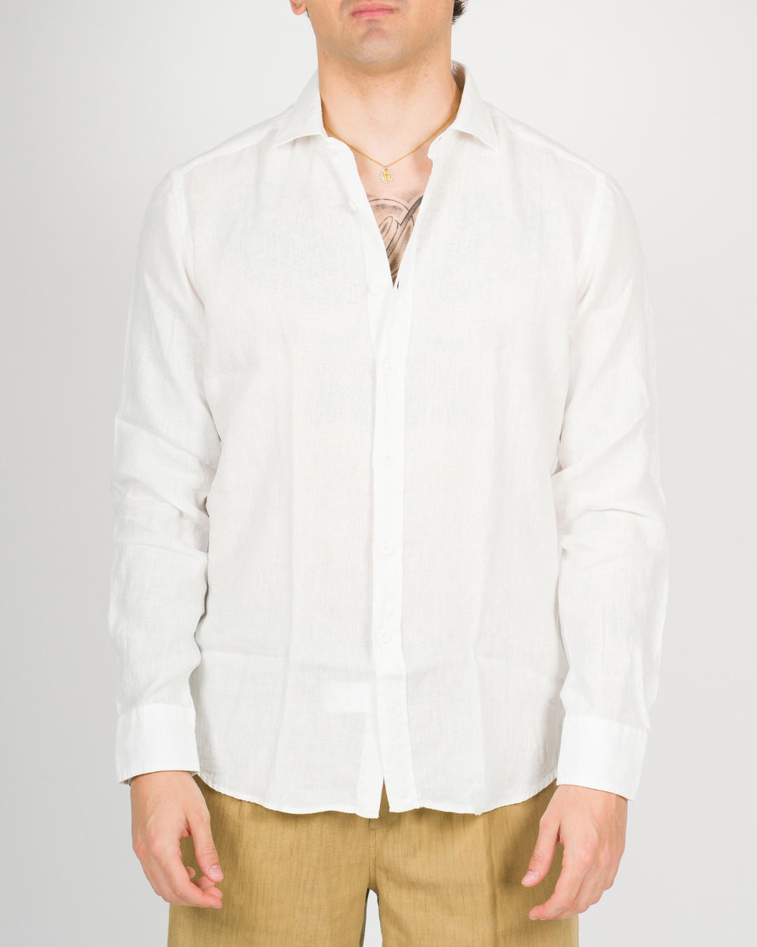 Camicia cotone unito bianca 