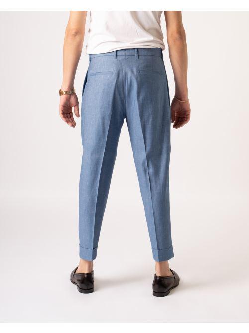 Pantalone Chiaia Pence Fiammato Azzurro 