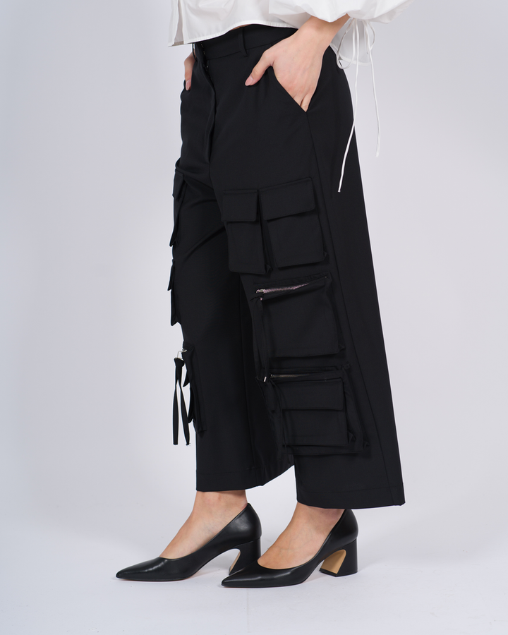 Pantalone con tasche nero<BR/> 