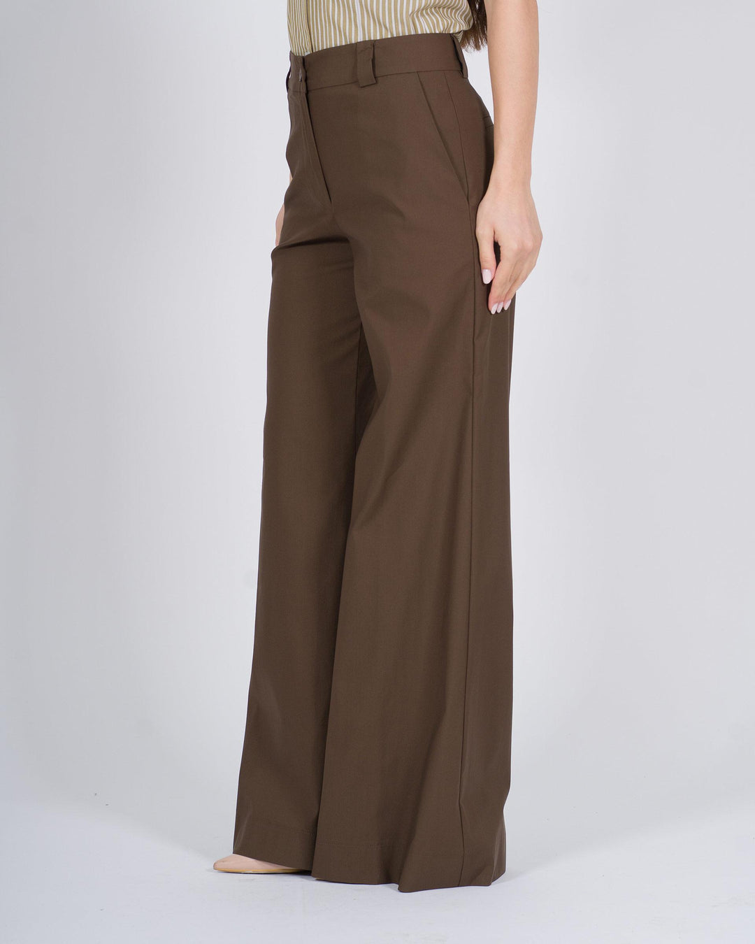 Pantaloni a gamba larga marrone 
