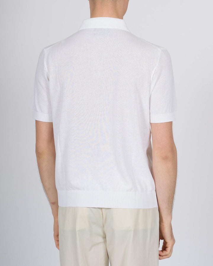 Polo skipper crepe di cotone bianco 