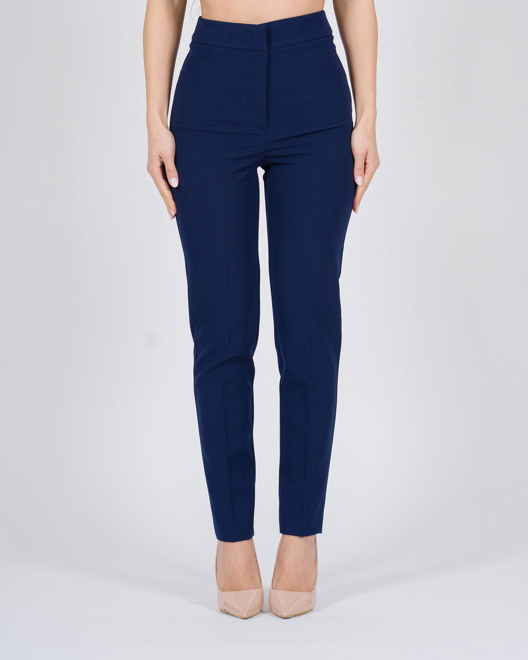 Pantalone ventre piatto a stiletto blu 