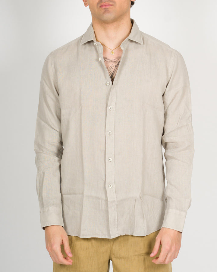 Camicia lino unito beige 