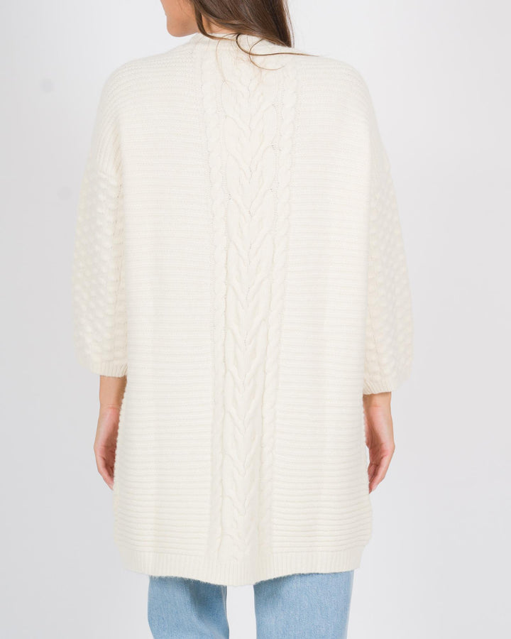 Cardigan trecce panna 