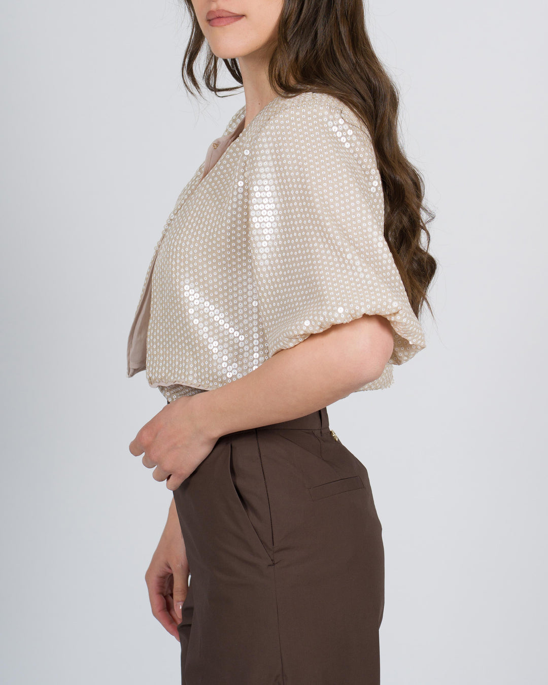 Coprispalle con ricamo di paillettes<BR/> 