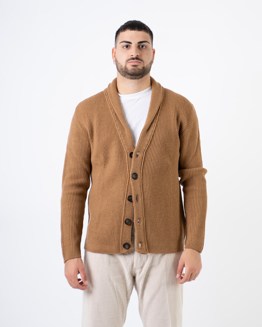 Cardigan Sciallato Cammello 