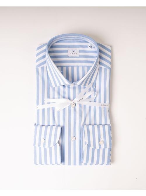 Camicia Rigata Cotone Azzurra 