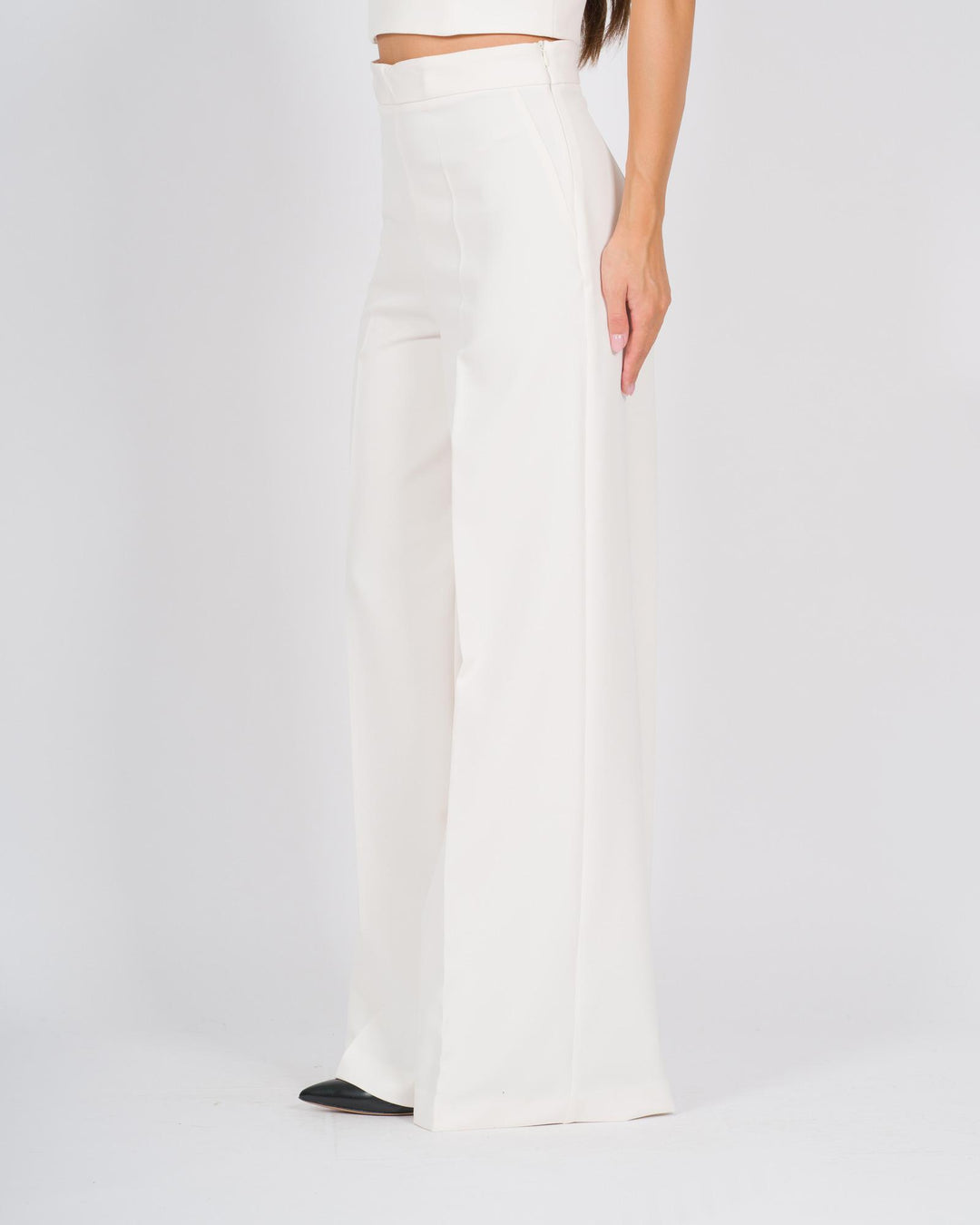 Pantalone palazzo latte 