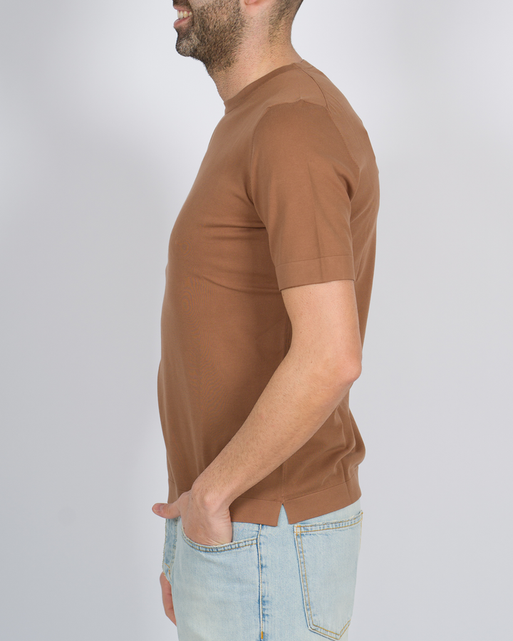 T-shirt cotone crepe marrone 