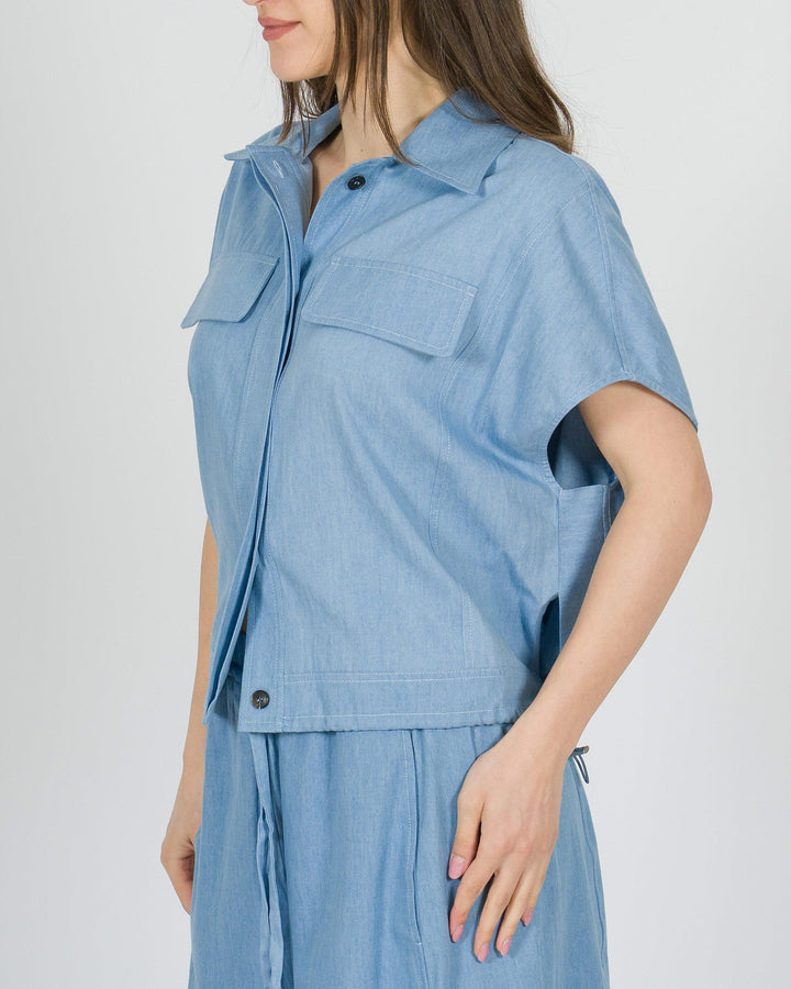 Camicia Meimeij azzurra effetto denim 