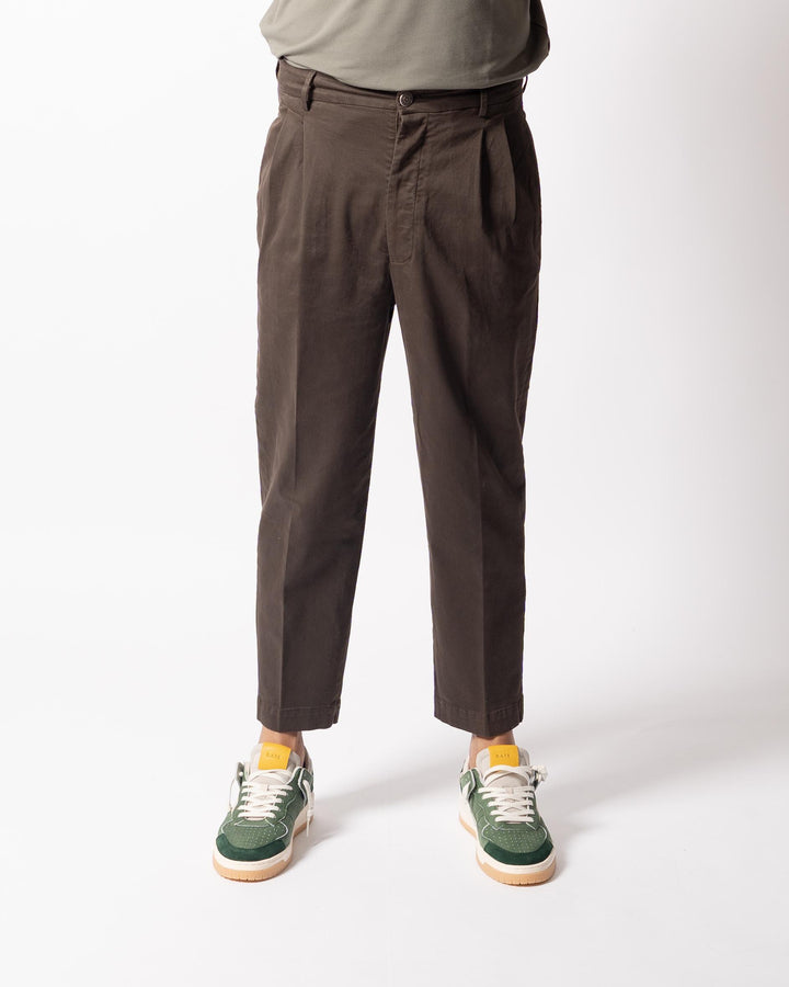 Pantalone Luca Doppia Pence Marrone 