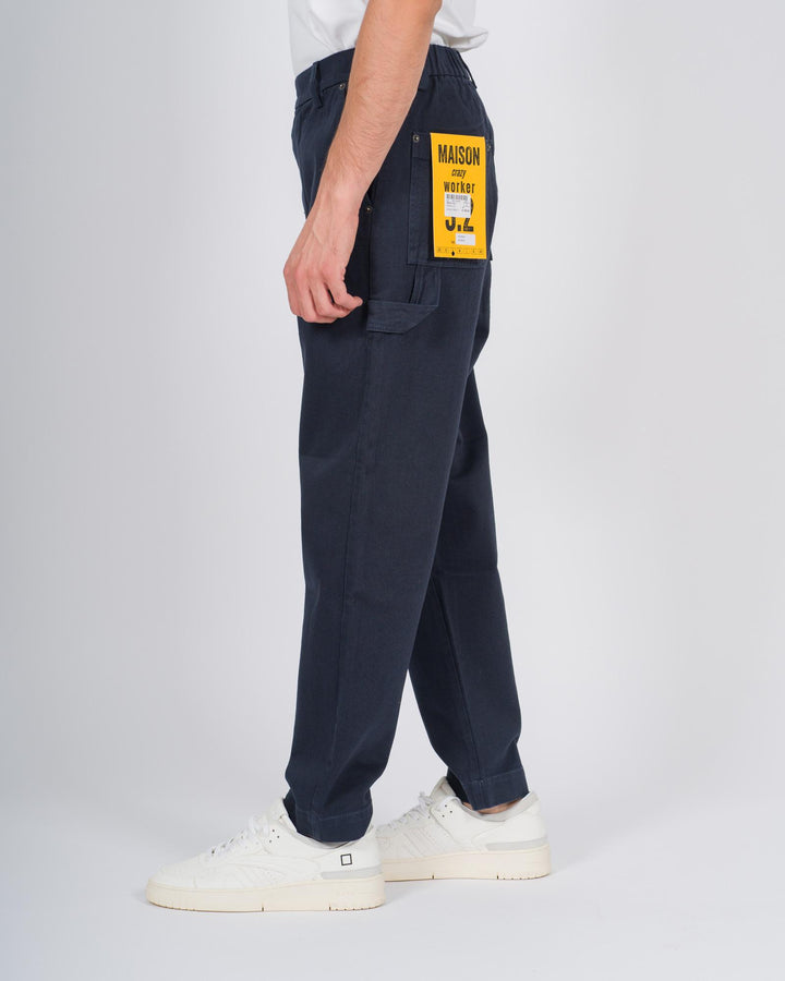 Pantalone worker con tasconi blu 